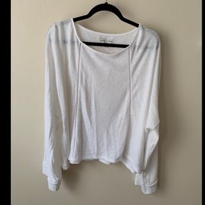 NWT Madewell White Crop Sweater With Bell Sleeves